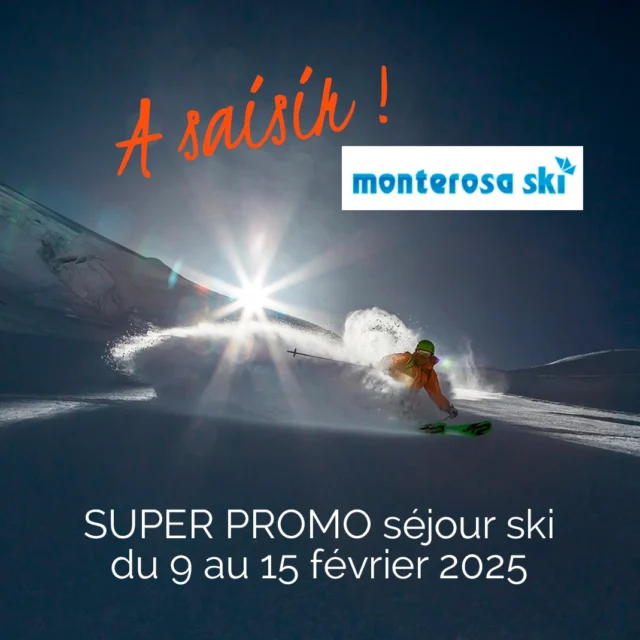 🌟 OFFRE PROMO dernière minute encore à la baisse ! 🌟

⛷️ Séjour ski à Monterosa Ski Gressoney, dans les magnifiques Alpes Italiennes !

📅 Dates : du 9 au 15 février 2025

🏨 Hôtel 4**** au pied des pistes à Gressoney-La-Trinité (Staffal) – Val d’Aoste

🎿 Ce qui est inclus :
✔️ 6 nuits en pension complète
✔️ 5 jours de forfait ski sur le domaine de Monterosa Ski, dont 1 journée possible dans une autre station de la Vallée d’Aoste (Cervinia, Courmayeur, La Thuile…)
✔️ Déjeuners au restaurant ou en paniers repas à emporter

💰 Tarifs TTC / personne :

Adultes (+15 ans) : 720 €
Non-skieur : 455 €
Seniors (+65 ans) : 495 €
Enfants 8-15 ans : 575 €
Enfants 3-8 ans : 295 €
Bébés (0-3 ans) : Hébergement offert
(Tarifs enfants valables si logés avec 2 adultes dans la chambre)
✨ Depuis 30 ans, Monterosa Ski émerveille ses visiteurs avec ses pistes exceptionnelles et une vue imprenable sur les Alpes et la Vallée d’Aoste. Profitez également des services de l’hôtel : mini-club, salle de jeux, terrasse panoramique, local à skis gratuit, et plus encore !

🎿 Un séjour à ne pas manquer pour des vacances inoubliables !

📲 𝐄𝐧 𝐬𝐚𝐯𝐨𝐢𝐫 𝐩𝐥𝐮𝐬 : bit.ly/4iX5NmO

#CoteVoyages #SéjourSki #AlpesItaliennes #MonterosaSki #ValdAoste #SkiEnGroupe #PromoSki2025 #VacancesSurMesure